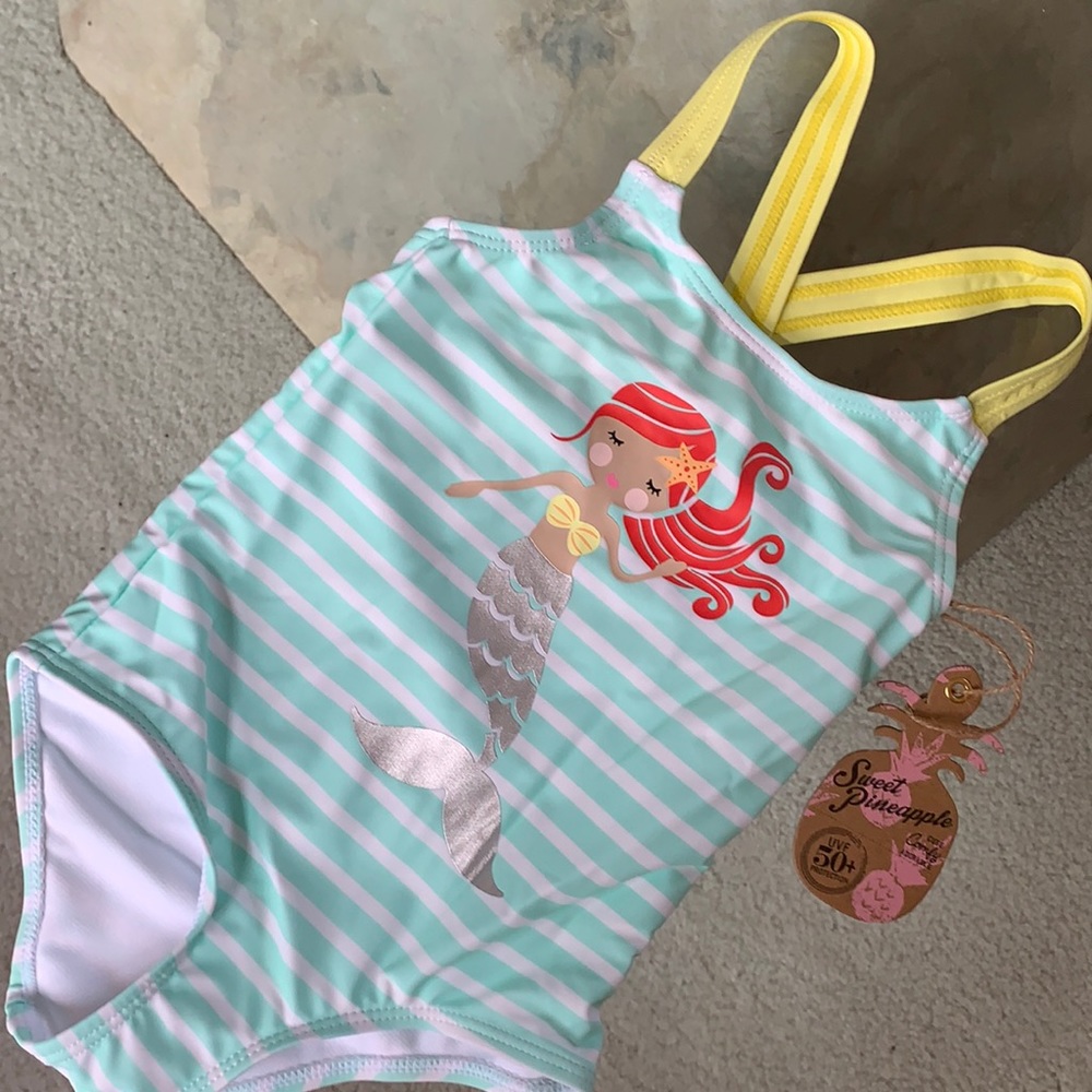 Sweet Pineapple One Piece UVF 50+ 💛💚🧜‍♀️
